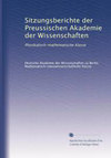 SITZUNGSBERICHTE DER PREUSSICHEN AKADEMIE DER WISSENSCHAFTEN PHYSIKALISCH-MATHEMATISCHE KLASSE